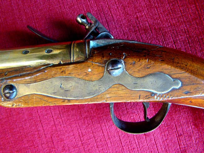A British Navy brass barreled flintlock blunderbuss by James Farmer dated 1744 — image 10